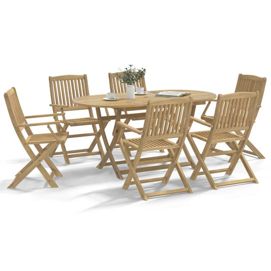 Set of 6 Acacia Wood Folding Garden Chairs 54.5x58x90 cm