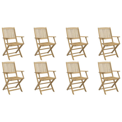 8-Piece Acacia Wood Folding Garden Chairs, 54.5x58x90 cm Set