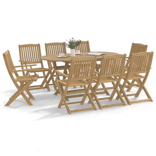 8-Piece Acacia Wood Folding Garden Chairs, 54.5x58x90 cm Set