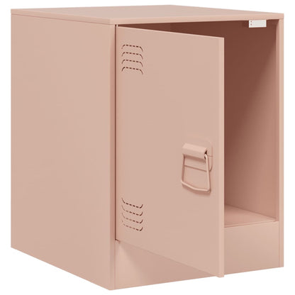 Compact Pink Steel Bedside Cabinet, 34.5x39x44 cm