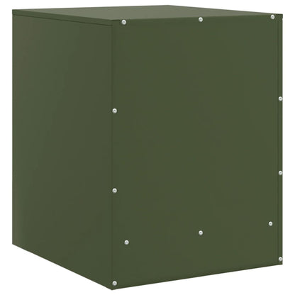 Olive Green Steel Bedside Cabinet - 34.5x39x44 cm
