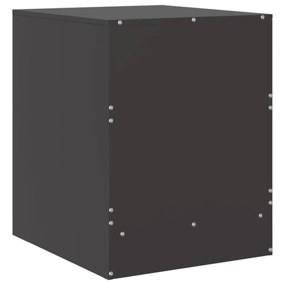Sleek Black Steel Bedside Cabinet 34.5x39x44 cm - Modern Design