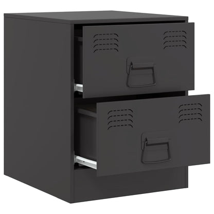 Black Steel Bedside Cabinets Set of 2 - 34.5x39x44 cm