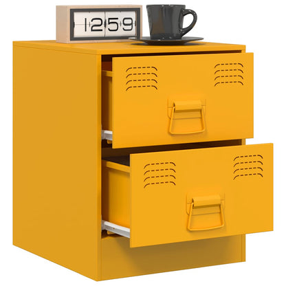 Yellow Steel Bedside Cabinets Set of 2 - 34.5x39x44 cm