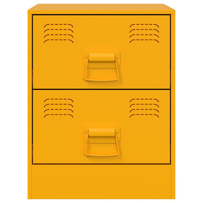 Yellow Steel Bedside Cabinets Set of 2 - 34.5x39x44 cm
