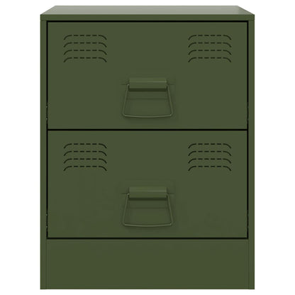 Set of 2 Green Steel Bedside Cabinets 34.5x39x44 cm