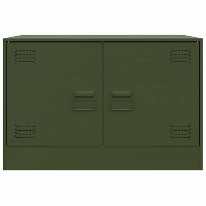 TV Cabinets 2 pcs Olive Green 67x39x44 cm Steel