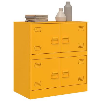 Mustard Yellow Steel Sideboard, 67x39x73 cm - Stylish Storage Solution