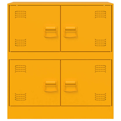 Mustard Yellow Steel Sideboard, 67x39x73 cm - Stylish Storage Solution