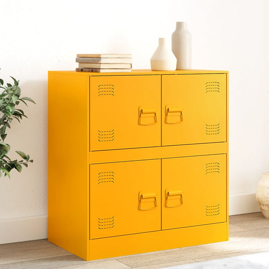 Mustard Yellow Steel Sideboard, 67x39x73 cm - Stylish Storage Solution