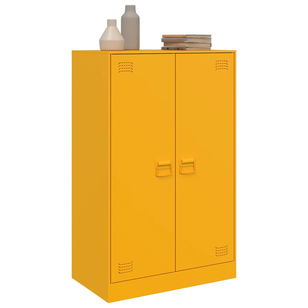 Mustard Yellow Steel Sideboard 67x39x107 cm - Modern Storage Solution