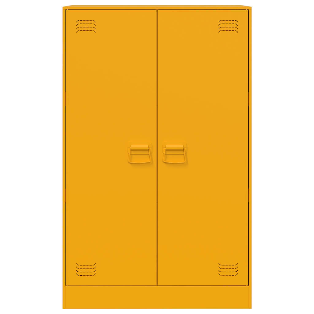 Mustard Yellow Steel Sideboard 67x39x107 cm - Modern Storage Solution