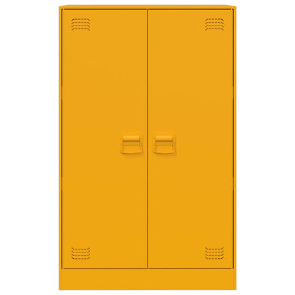 Mustard Yellow Steel Sideboard 67x39x107 cm - Modern Storage Solution
