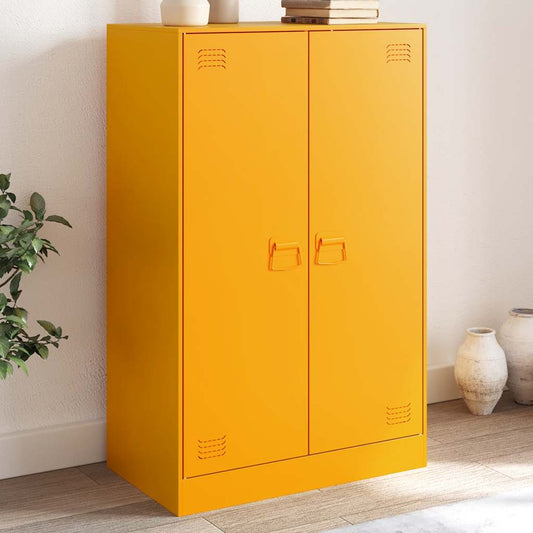 Mustard Yellow Steel Sideboard 67x39x107 cm - Modern Storage Solution