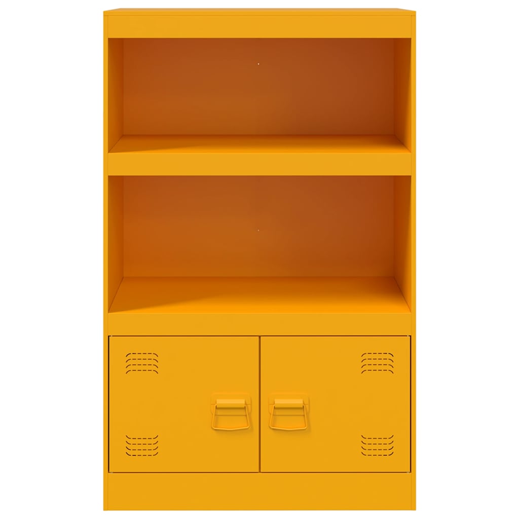 Mustard Yellow Steel Sideboard 67x39x107 cm - Stylish Storage Solution