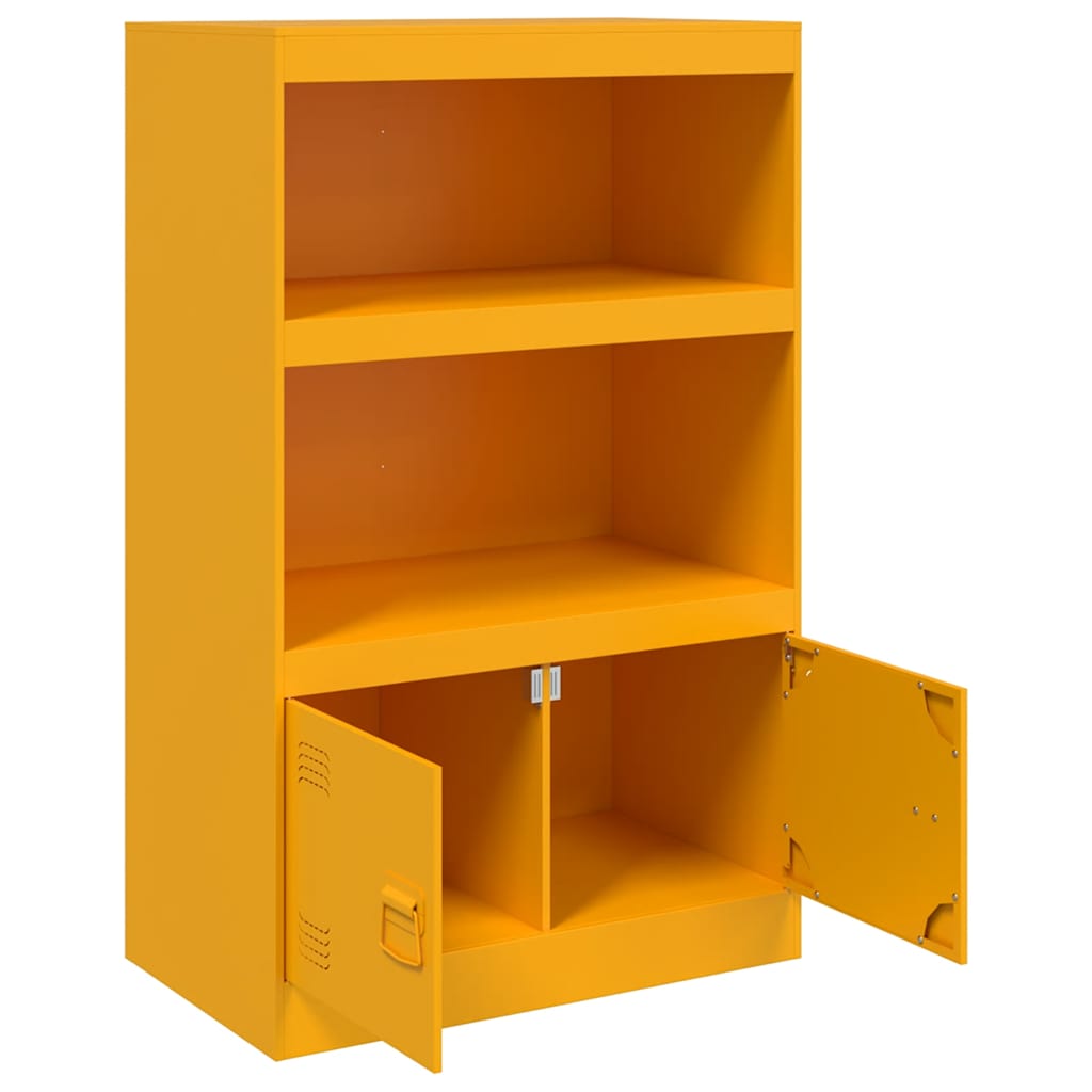 Mustard Yellow Steel Sideboard 67x39x107 cm - Stylish Storage Solution