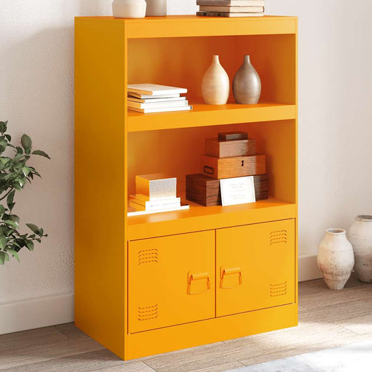Mustard Yellow Steel Sideboard 67x39x107 cm - Stylish Storage Solution