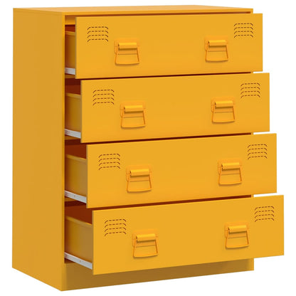 Mustard Yellow Steel Sideboard 67x39x83 cm - Modern & Stylish Storage