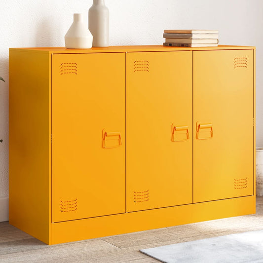 Mustard Yellow Steel Sideboard 99x39x73 cm