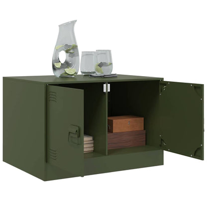 Coffee Table Olive Green 67x50x44 cm Steel