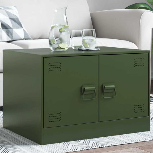 Coffee Table Olive Green 67x50x44 cm Steel