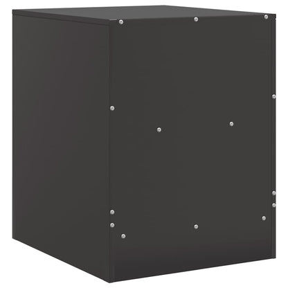 Black Steel Bedside Cabinets Set of 2 - Compact 34.5x39x44 cm