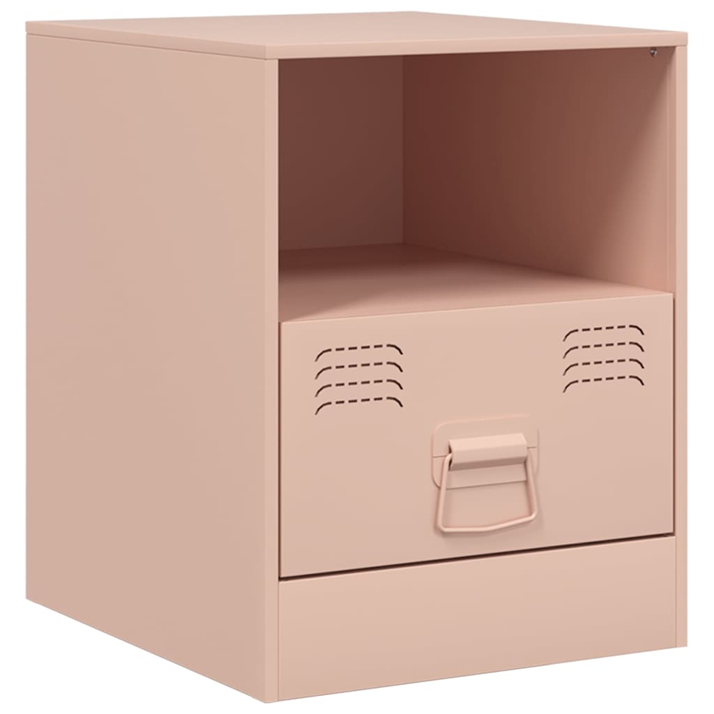 Pink Steel Bedside Cabinet - 34.5x39x44 cm - Stylish & Compact