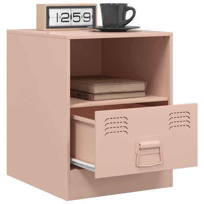Pink Steel Bedside Cabinet - 34.5x39x44 cm - Stylish & Compact