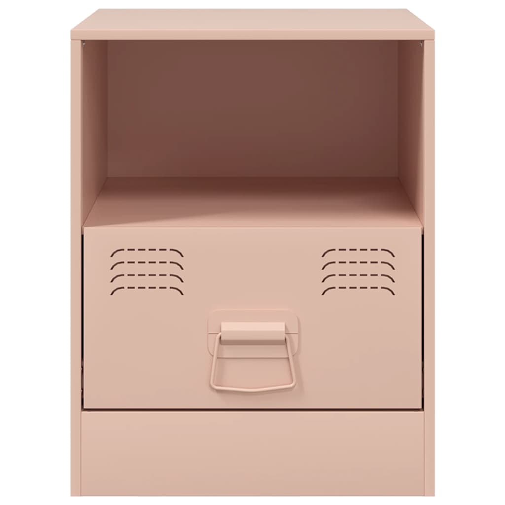 Pink Steel Bedside Cabinet - 34.5x39x44 cm - Stylish & Compact