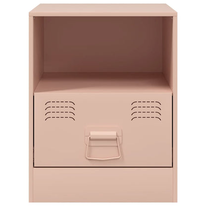 Pink Steel Bedside Cabinet - 34.5x39x44 cm - Stylish & Compact