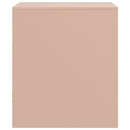Pink Steel Bedside Cabinet - 34.5x39x44 cm - Stylish & Compact