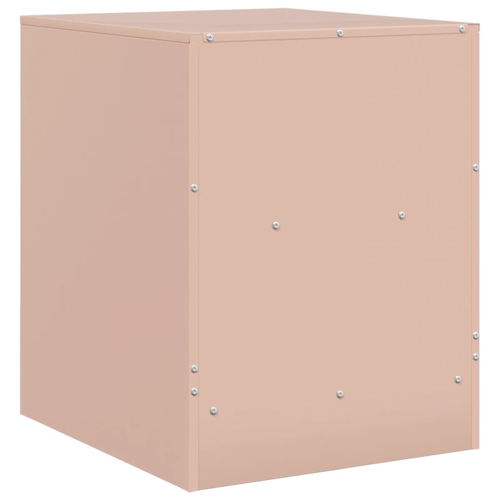 Pink Steel Bedside Cabinet - 34.5x39x44 cm - Stylish & Compact