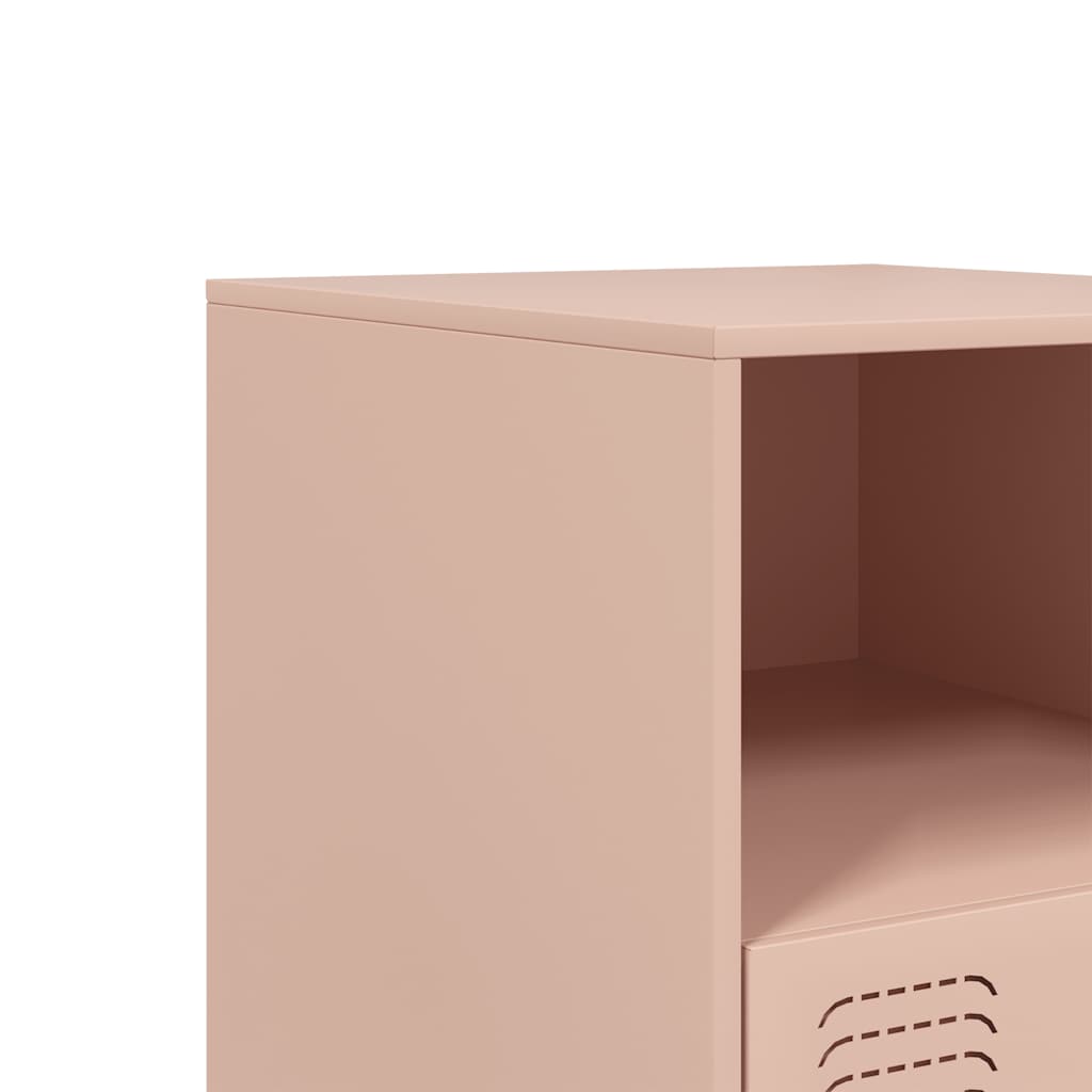 Pink Steel Bedside Cabinet - 34.5x39x44 cm - Stylish & Compact