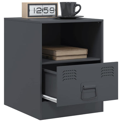 Anthracite Steel Bedside Cabinet 34.5x39x44 cm - Sleek & Durable Design
