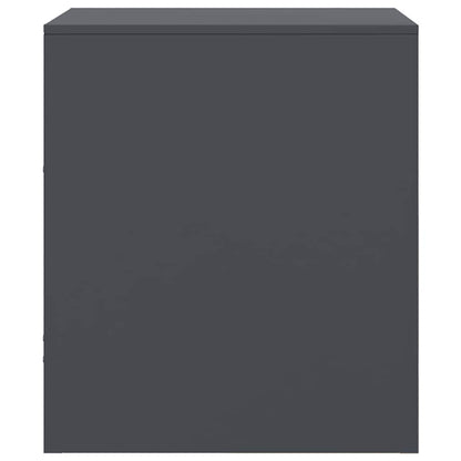 Anthracite Steel Bedside Cabinets Set of 2 - 34.5x39x44 cm