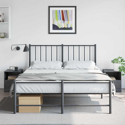 Anthracite Steel Bedside Cabinets Set of 2 - 34.5x39x44 cm
