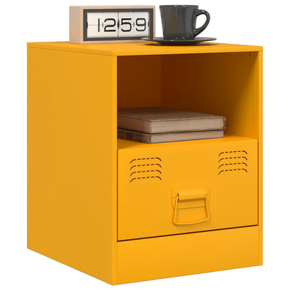 Mustard Yellow Steel Bedside Cabinets Set of 2 - 34.5x39x44 cm