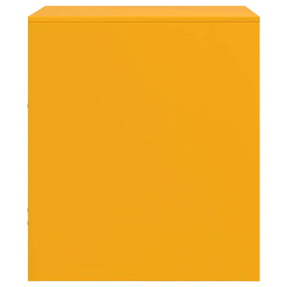 Mustard Yellow Steel Bedside Cabinets Set of 2 - 34.5x39x44 cm