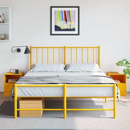 Mustard Yellow Steel Bedside Cabinets Set of 2 - 34.5x39x44 cm