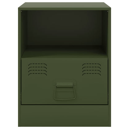 Olive Green Steel Bedside Cabinets 2 Pcs - Stylish & Durable Storage