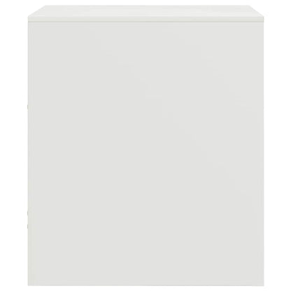 White Steel Bedside Cabinets Set of 2 – Compact 34.5x39x44 cm