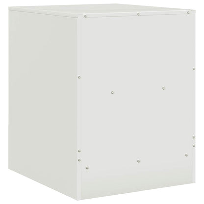 White Steel Bedside Cabinets Set of 2 – Compact 34.5x39x44 cm