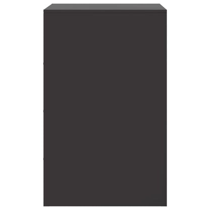 Sleek Black Steel Bedside Cabinet - 34.5x39x62 cm