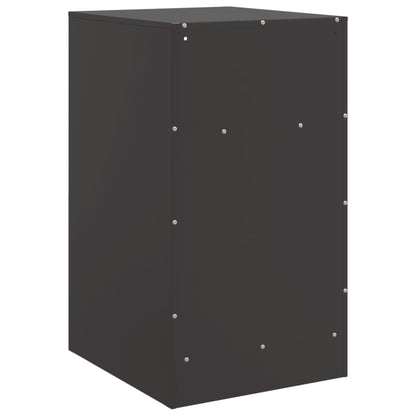 Sleek Black Steel Bedside Cabinet - 34.5x39x62 cm