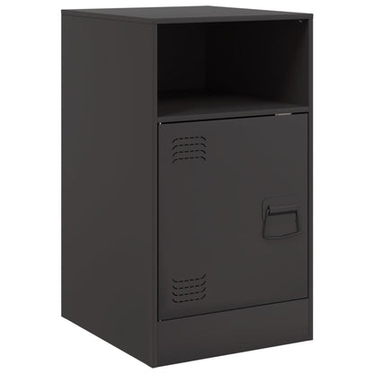 Stylish Black Steel Bedside Cabinets Set of 2, 34.5x39x62 cm