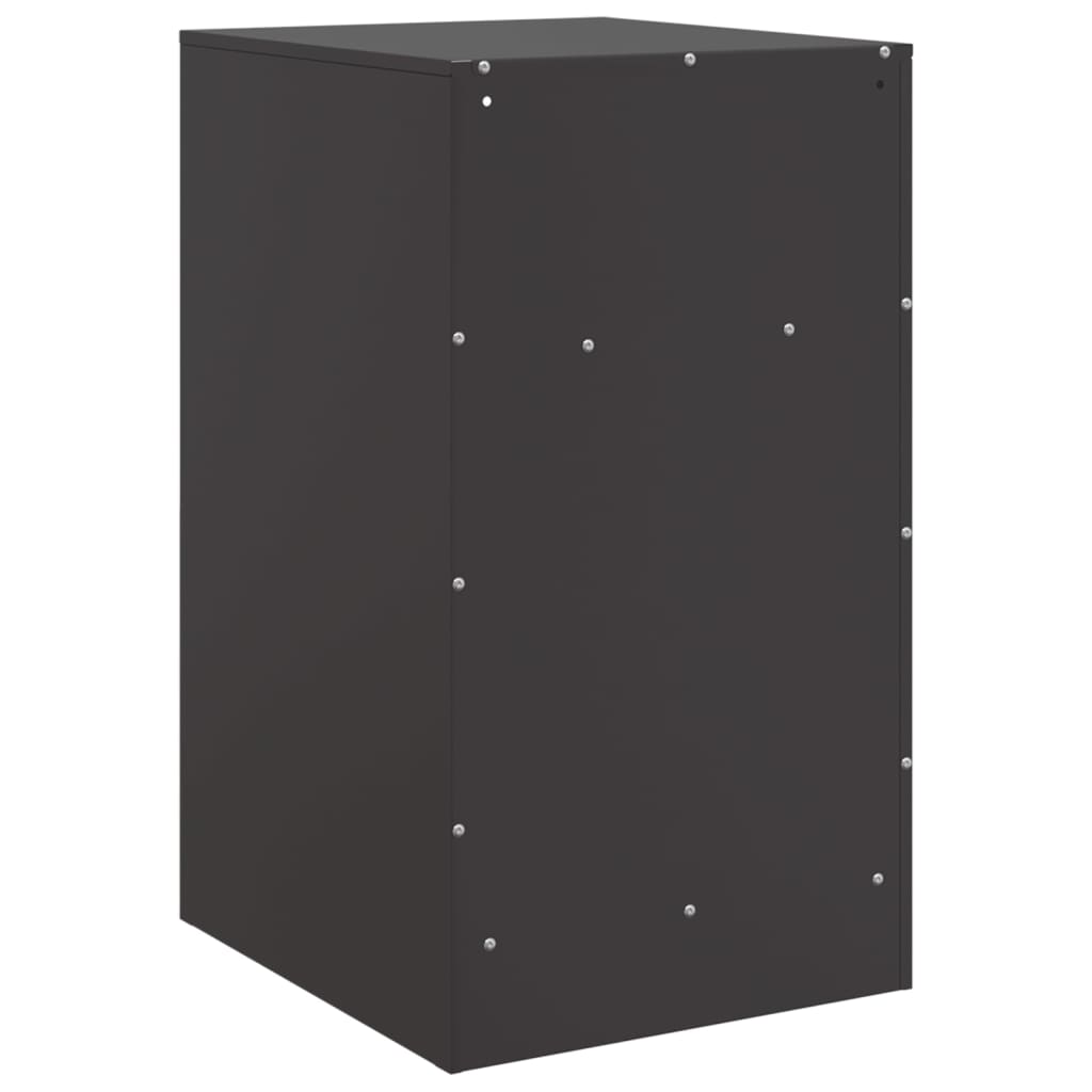 Stylish Black Steel Bedside Cabinets Set of 2, 34.5x39x62 cm