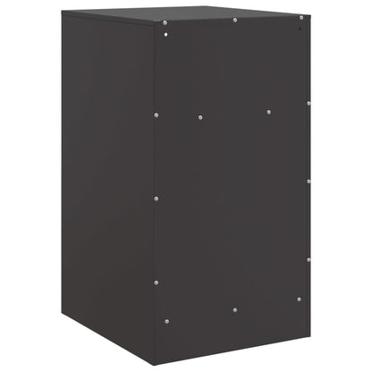 Stylish Black Steel Bedside Cabinets Set of 2, 34.5x39x62 cm