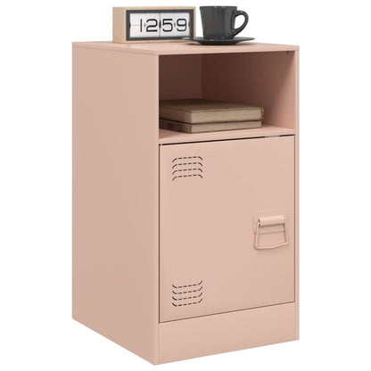 Stylish Pink Steel Bedside Cabinet - 34.5x39x62 cm Perfect for Bedrooms