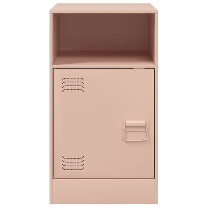 Stylish Pink Steel Bedside Cabinet - 34.5x39x62 cm Perfect for Bedrooms
