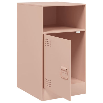 Stylish Pink Steel Bedside Cabinet - 34.5x39x62 cm Perfect for Bedrooms